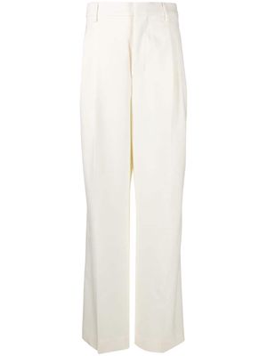 AMI Paris pleat-detail wool wide-leg trousers - Neutrals