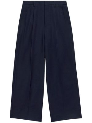 AMI Paris pleated long-length trousers - Blue