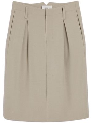 AMI Paris pleated tailored skirt - Neutrals