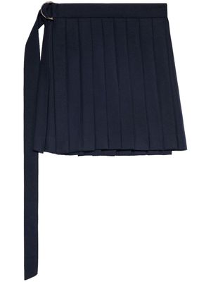 AMI Paris pleated virgin wool miniskirt - Blue