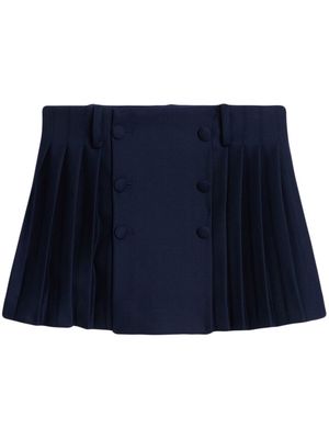 AMI Paris pleated wool miniskirt - Blue