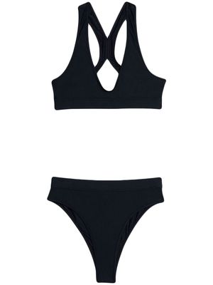 AMI Paris plunge high-rise bikini set - Black