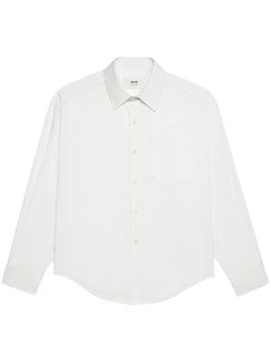 AMI Paris pocket long-sleeve cotton shirt - Neutrals