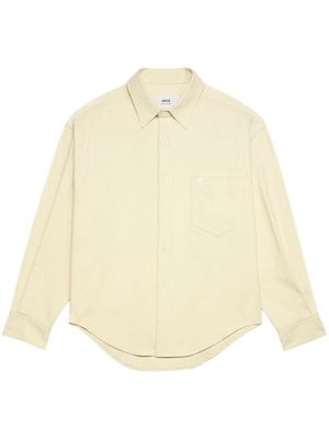 AMI Paris pocket long-sleeve cotton shirt - Yellow