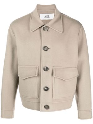 AMI Paris pointed-collar buttoned jacket - Green