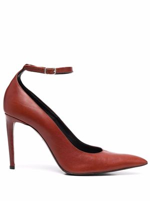 AMI Paris pointed-toe leather pumps - Brown