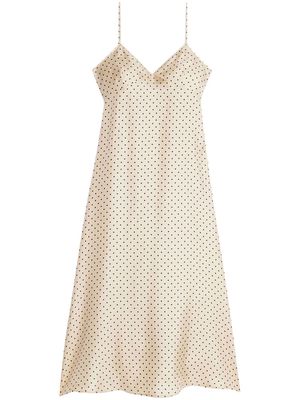 AMI Paris polka-dot silk dress - Neutrals
