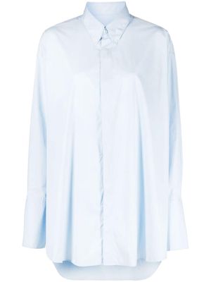 AMI Paris poplin texture long-sleeve shirt - Blue