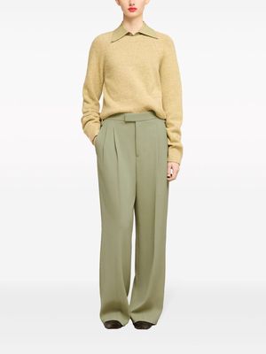 AMI Paris pressed-crease straight-leg trousers - Green