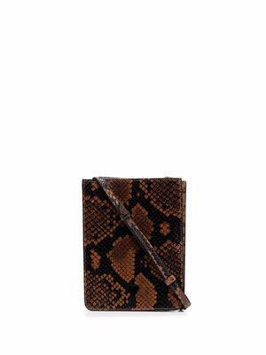 AMI Paris python print leather wallet - Brown