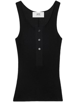 AMI Paris ribbed cotton tank top - Black