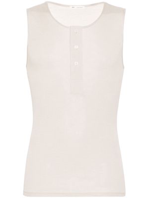 AMI Paris ribbed cotton tank top - Neutrals