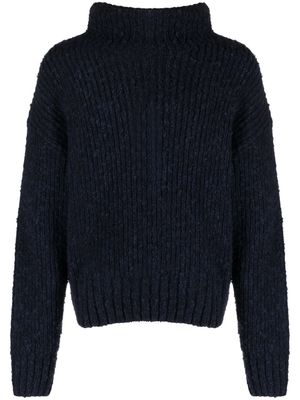 AMI Paris ribbed-knit wool-blend jumper - Blue