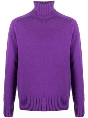 AMI Paris roll-neck wool jumper - Purple