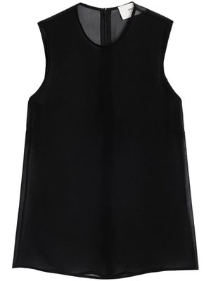 AMI Paris semi-sheer silk top - Black