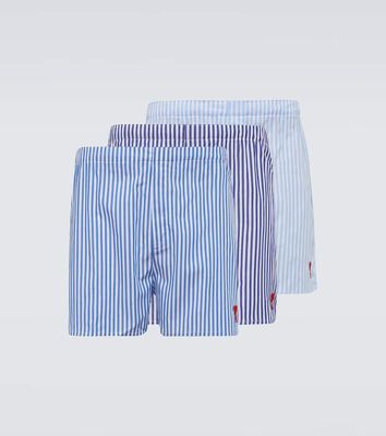 Ami Paris Set of 3 embroidered cotton boxer shorts