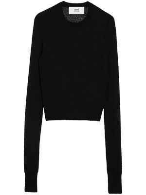 AMI Paris sheer bouclé jumper - Black