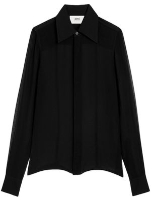 AMI Paris sheer silk shirt - Black