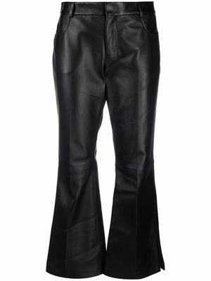 AMI Paris short flared leather trousers - Black