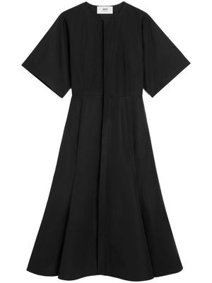 AMI Paris short-sleeve cotton midi dress - Black