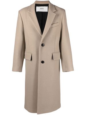 AMI Paris single-breasted button coat - Neutrals