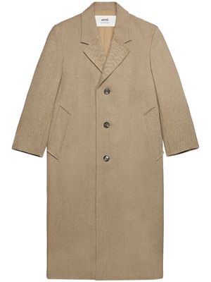 AMI Paris single-breasted herringbone coat - Neutrals