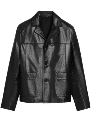 AMI Paris single-breasted leather jacket - Black