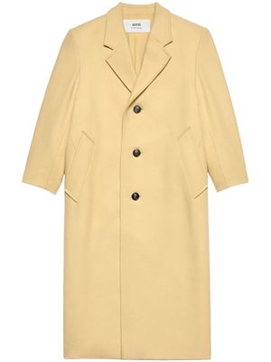 AMI Paris single-breasted long-length coat - Yellow