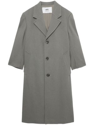 AMI Paris single-breasted virgin wool-blend coat - Grey