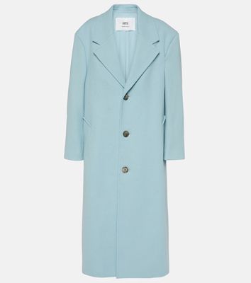Ami Paris Single-breasted wool-blend gabardine coat