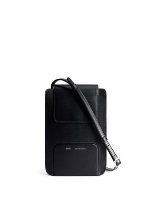 AMI Paris smooth-leather vertical pouch - Black