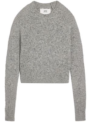 AMI Paris speckled-knit virgin wool-blend jumper - Grey