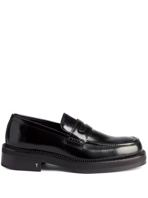 AMI Paris square-toe polished loafers - Black