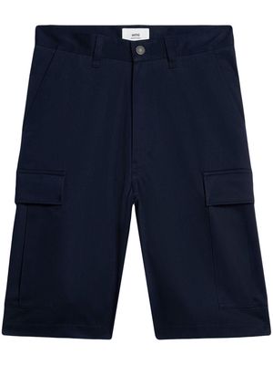 AMI Paris straight-leg cargo shorts - Blue