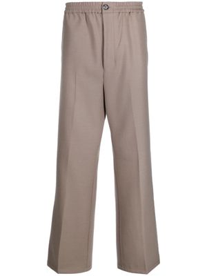 AMI Paris straight-leg elastic-waist trousers - Grey