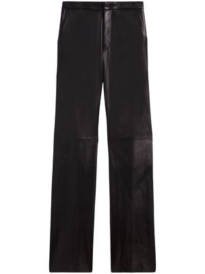 AMI Paris straight-leg leather trousers - Black