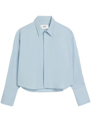 AMI Paris stripe-print cotton shirt - Blue