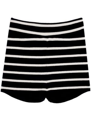 AMI Paris striped knitted mini shorts - Black