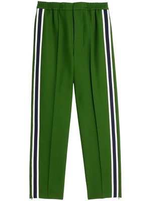 AMI Paris striped pressed-crease trousers - Green