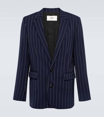 Ami Paris Striped wool gabardine suit jacket