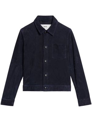 AMI Paris suede shirt jacket - Blue
