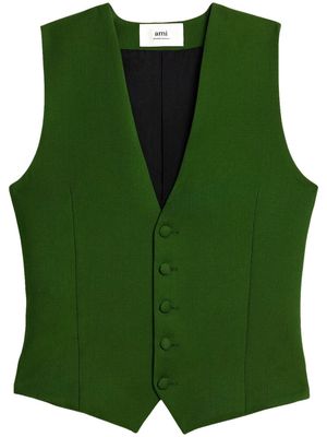AMI Paris tailored wool waistcoat - Green