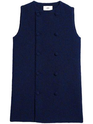 AMI Paris textured mini dress - Blue