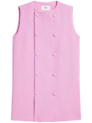 AMI Paris textured mini dress - Pink