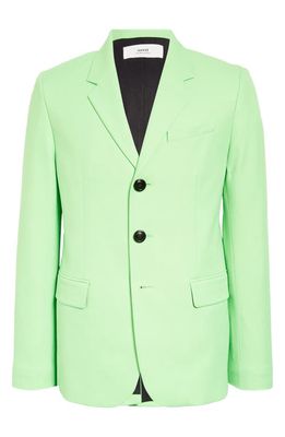 AMI PARIS Three Button Wool Blend Gabardine Jacket in Green/300