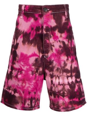 AMI Paris tie dye-print bermuda shorts - Pink