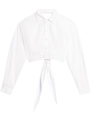 AMI Paris tied front cropped shirt - White