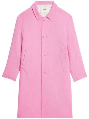 AMI Paris tweed single-breasted coat - Pink