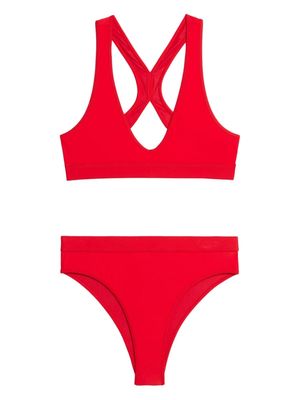 AMI Paris two-piece plain bikini set - Red