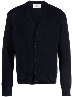 AMI Paris V-neck cashmere-blend cardigan - Blue